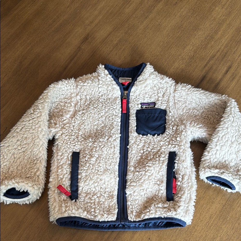 Patagonia Cream and Navy Sherpa Jacket